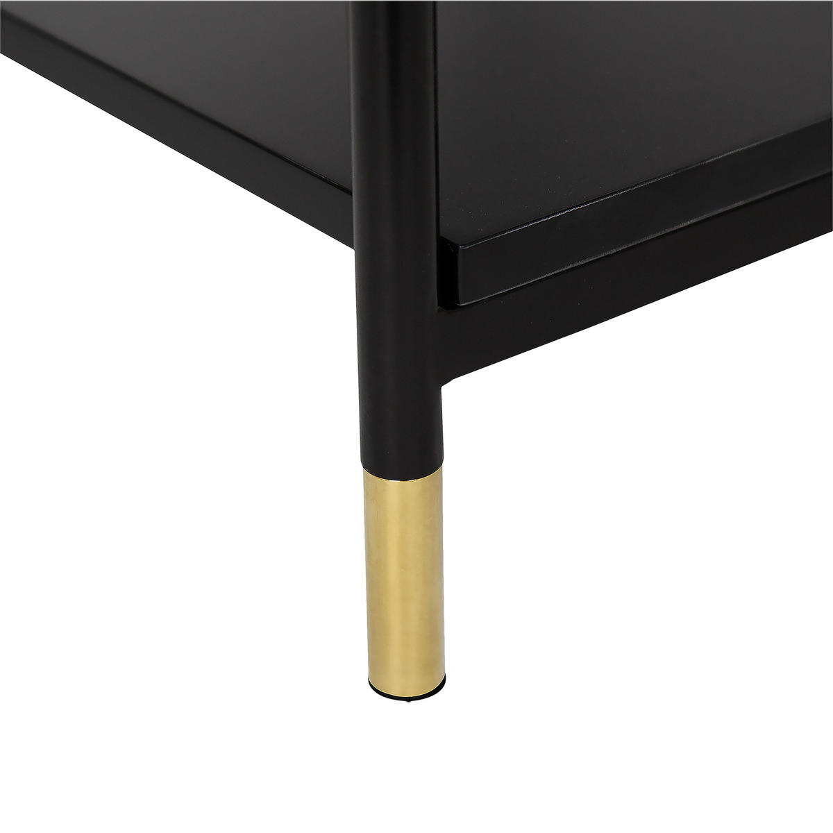 FERNSEHSCHRANK mit goldenen Beinen Tedy 120/40/46,7 cm - Schwarz, Holzwerkstoff (40/46.7/120cm) - Atmosphera Createur d´interieur
