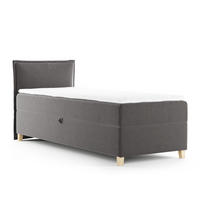 BOXBETT Fren Mini - 80x200 - dunkelgrau (Kronos 22, Velvet) - Dunkelgrau/Beige, Holz/Holzwerkstoff (80/200cm) - Sofnet