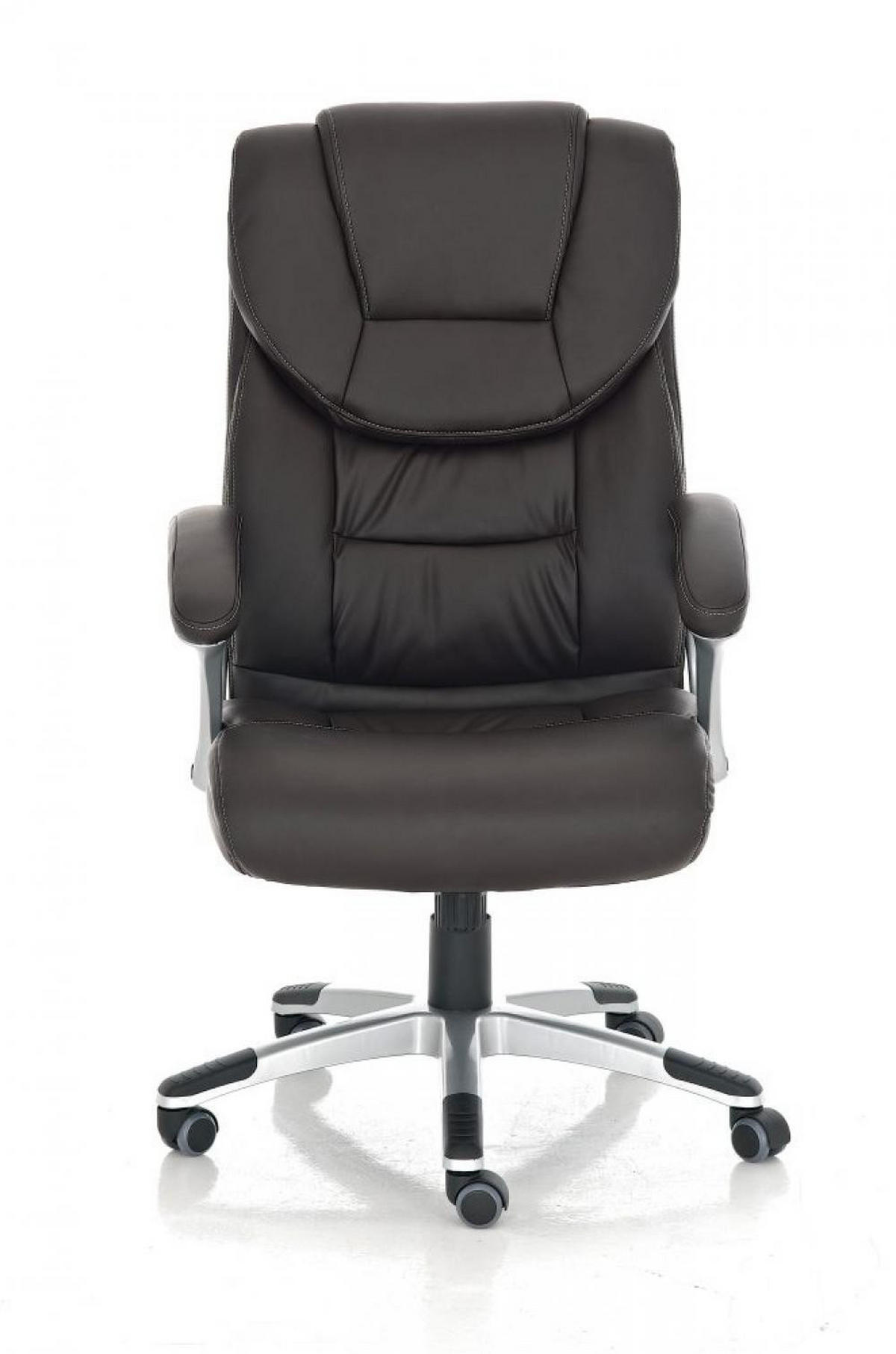 CHEFSESSEL Lederlook braun - Braun/Grau, Kunststoff/Textil (72/115/52cm) - CLP