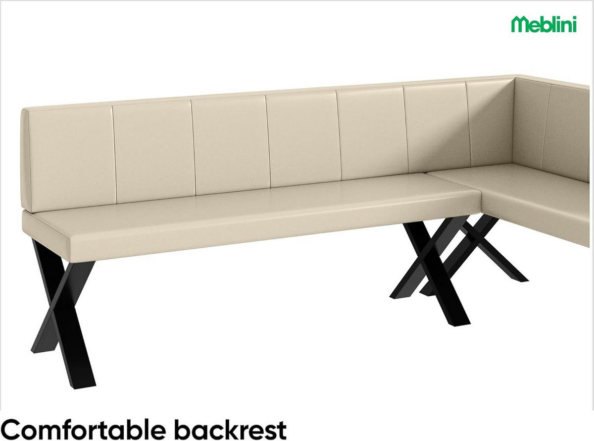 ECKBANK PETER_X - Creme, Leder (142/196cm) - Meblini