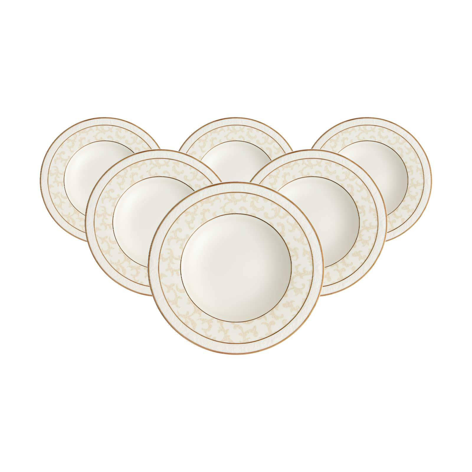 SUPPENTELLER Ivoire weiß-gold ø 24,8 cm 6er Set - Goldfarben/Weiß, Keramik (24.8cm) - Villeroy & Boch