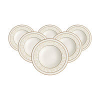 SUPPENTELLER Ivoire weiß-gold ø 24,8 cm 6er Set - Goldfarben/Weiß, Keramik (24.8cm) - Villeroy & Boch