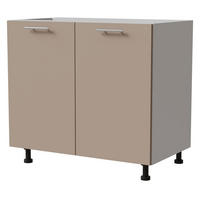 KÜCHENUNTERSCHRANK Brerra D11/90 Korpus weiß / Front RAL 1019 graubeige Matt 90 / 50 / 82 cm - Graubraun/Weiß, Holz/Holzwerkstoff (90/82/50cm) - Feldmann-Wohnen