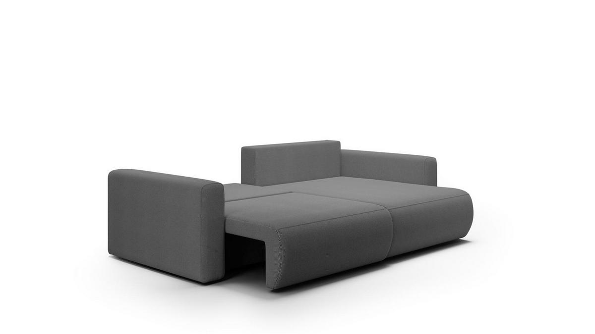 ECKSOFA Chaira Mit Schlaffunktion - Dunkelgrau, Holzwerkstoff/Textil (240/149cm) - Fun Möbel