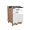 KÜCHENUNTERSCHRANK Fame-Line Weiß Hochglanz 60 cm mit Schublade AP Anthrazit - Weiß Hochglanz/Eiche Wotan, Holzwerkstoff (60/82/60cm) - Vicco