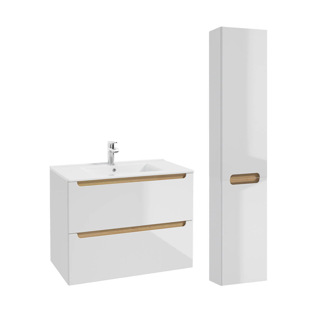 KOPALNIŠKO POHIŠTVO 80cm Livia 2-delni komplet Bela - bela, leseni material (80/60/45cm) - Petits-meubles