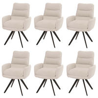 ESSZIMMERSTUHL Cremeweiß 6er-Set - Weiß, Textil (62/92/68cm) - MCW
