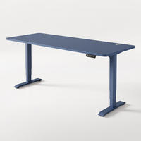 SCHREIBTISCH Elektrisch Höhenverstellbarer HomePro 200x80cm Blau/Blau mit Memory-Funktion, Anti-Kollisions Technologie - Blau, Holzwerkstoff (80/200/62cm) - Desktronic