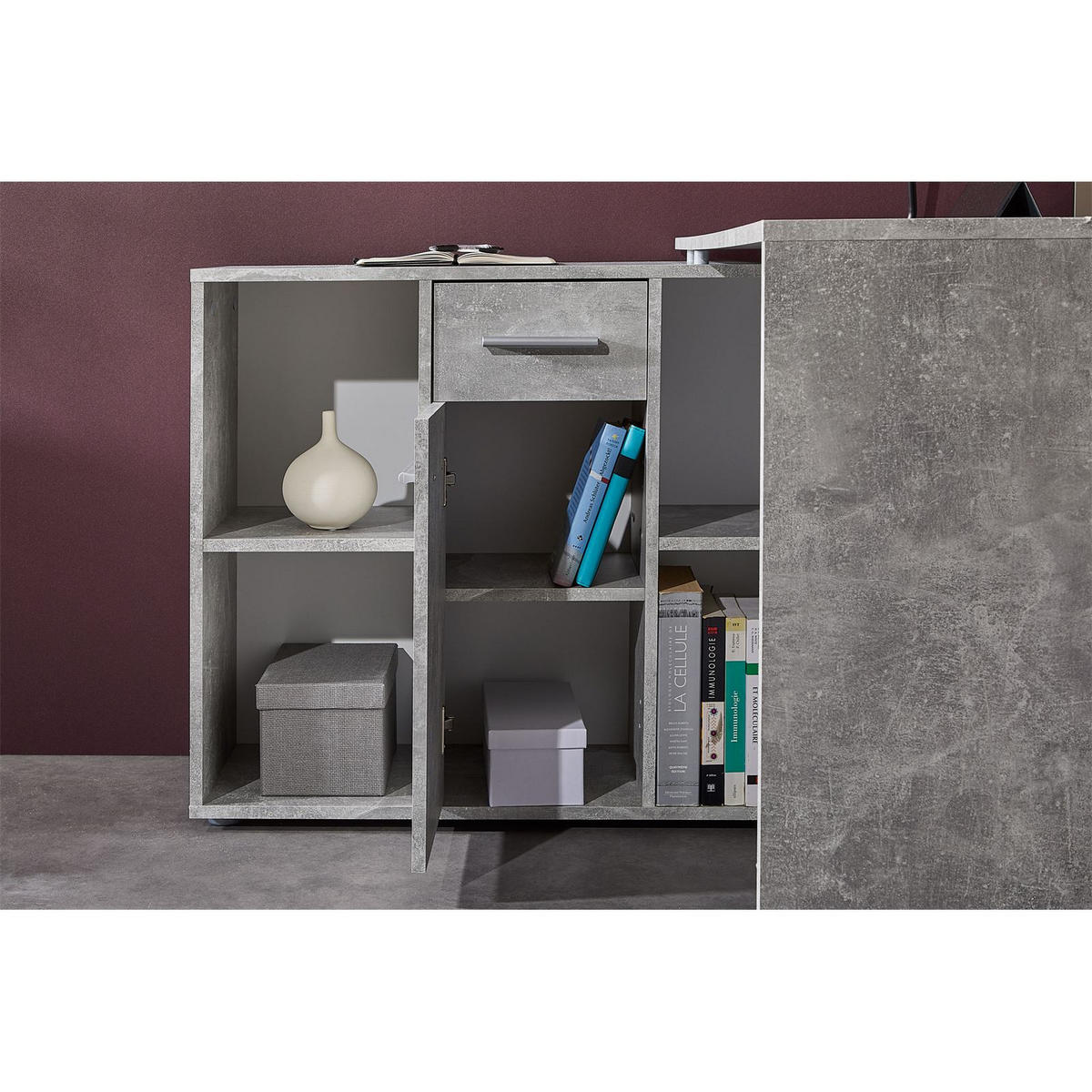ECKSCHREIBTISCH DIEGO - Grau, Holzwerkstoff (122/120/75cm) - CARO-Möbel
