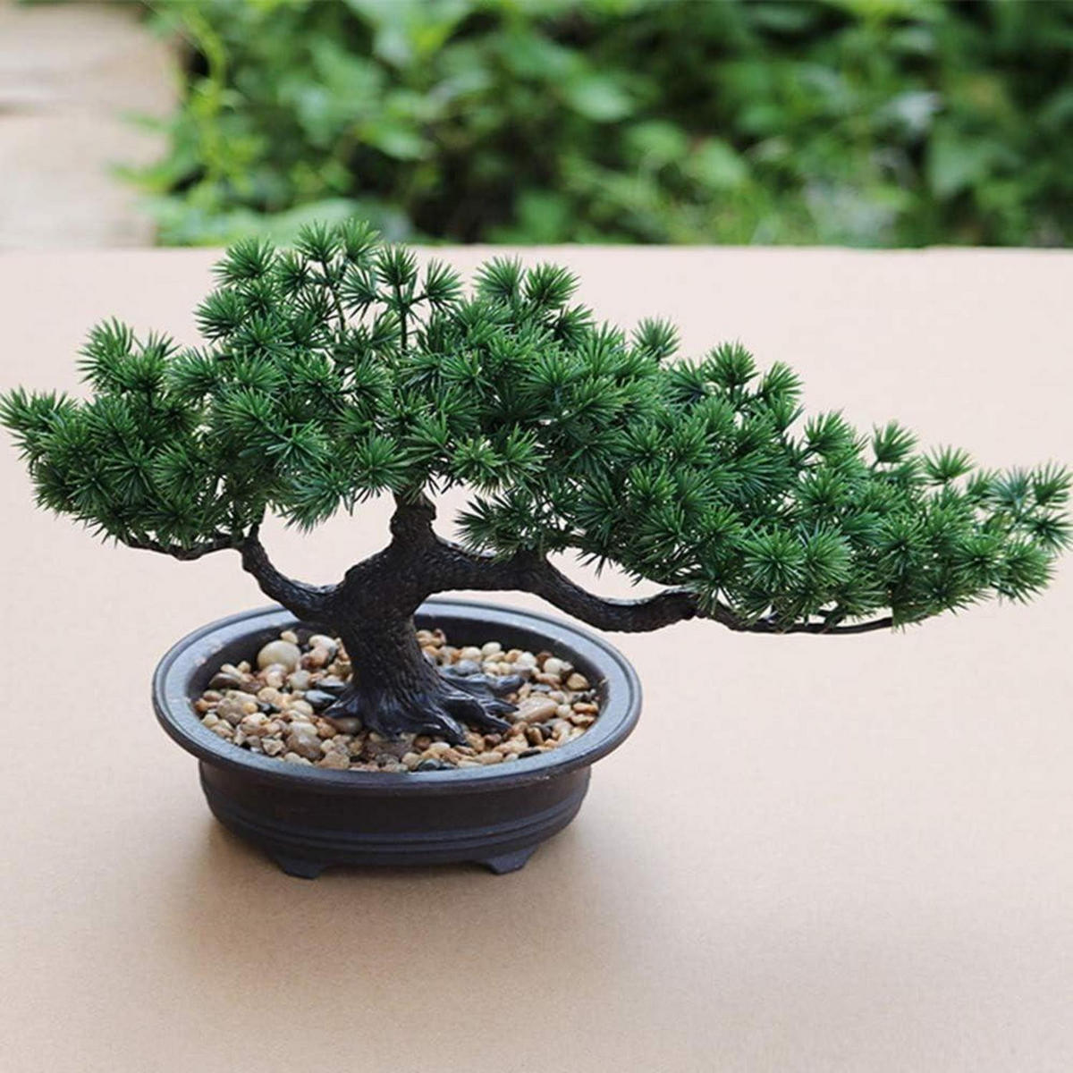 KÜNSTLICHER Bonsai-Baum Japanische Kiefer 19 cm - Grün, Kunststoff (19cm)