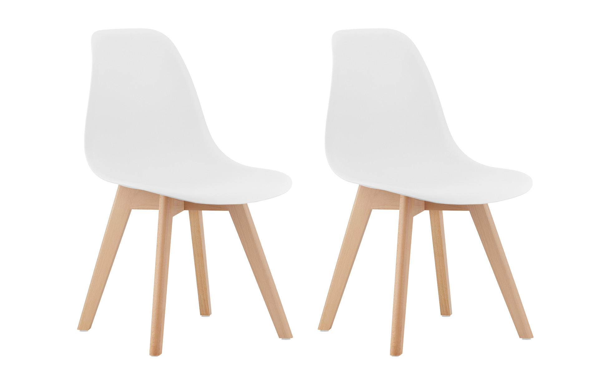 ESSZIMMERSTUHL Konrad (4er-Set) - Buchefarben/Weiß, Holz/Kunststoff (46/80/55cm) - Home Collective