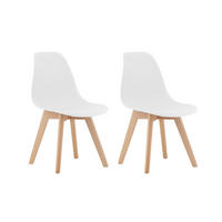 ESSZIMMERSTUHL Konrad (4er-Set) - Buchefarben/Weiß, Holz/Kunststoff (46/80/55cm) - Home Collective
