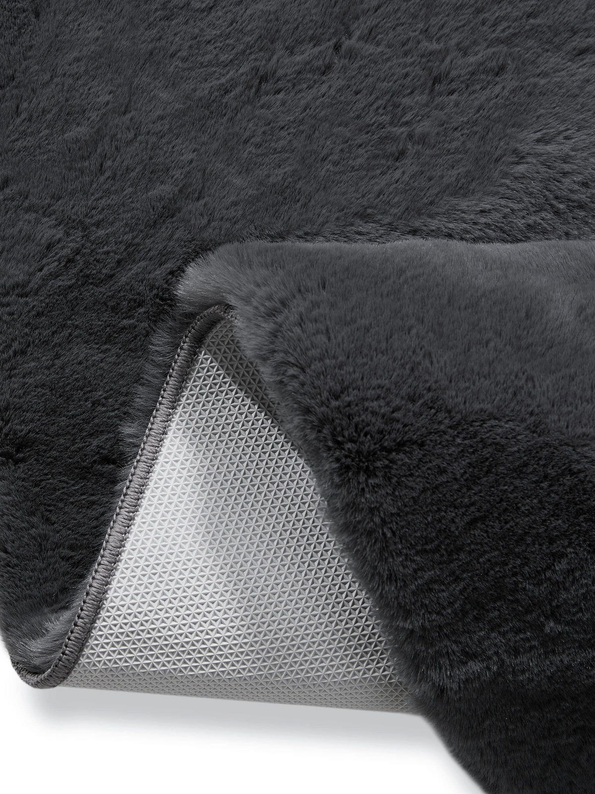 KUNSTFELL-TEPPICH Dave Anthrazit 200x300 cm - Anthrazit, Textil (200/300cm) - benuta Nest