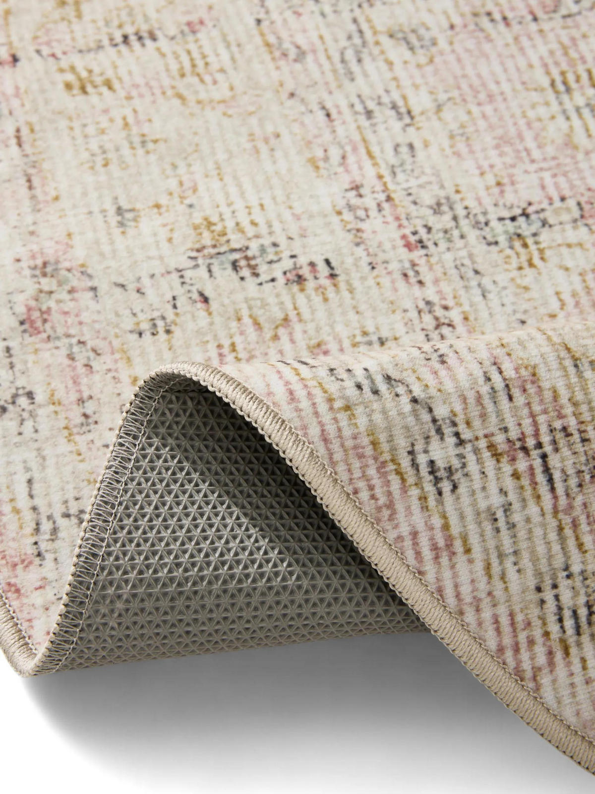 VINTAGE-TEPPICH George waschbar ø 160 cm rund - Beige/Rosa, Kunststoff (160/160cm) - benuta