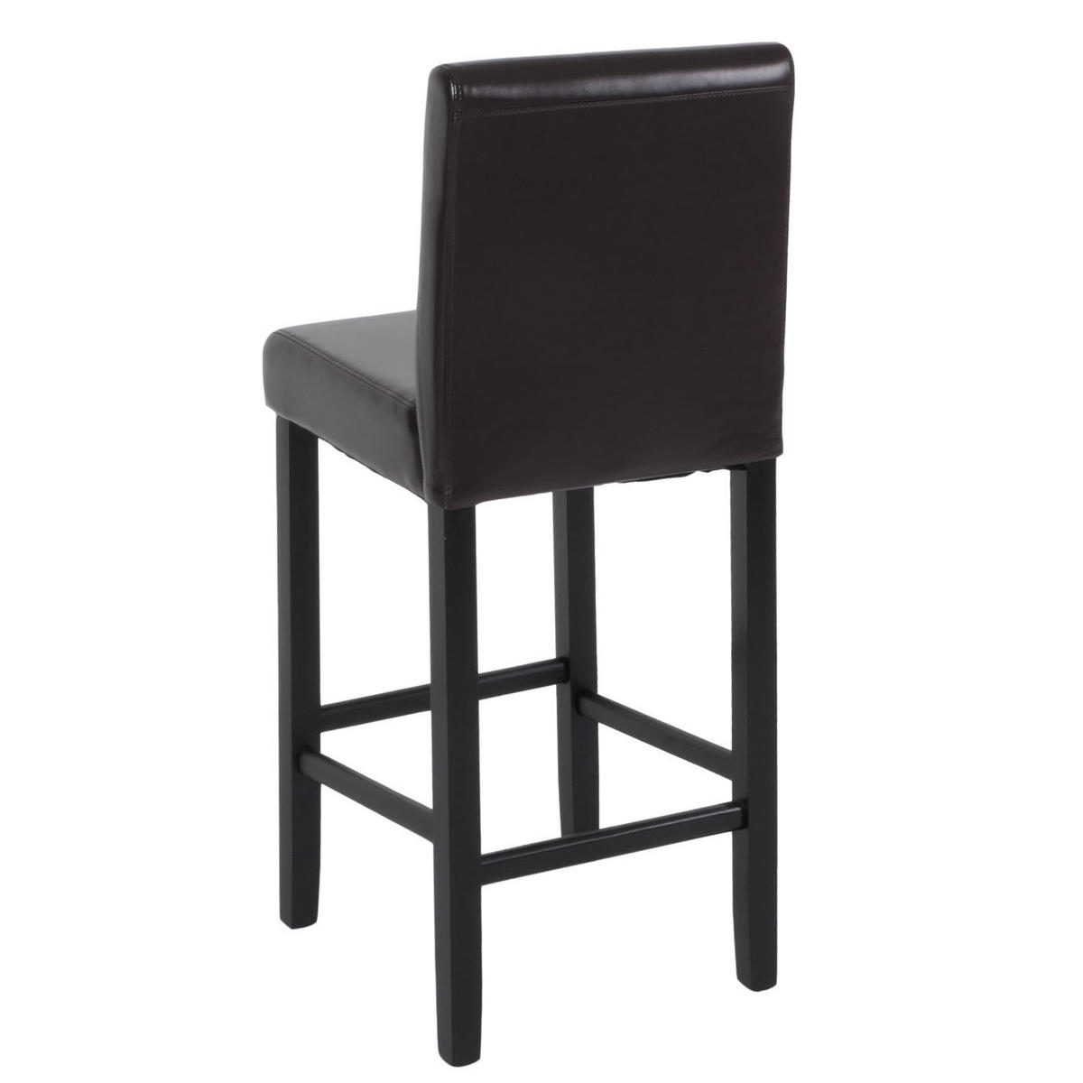 BARHOCKER 2er-Set Winnie gepolstert mit Lehne Sitzhöhe 75cm Holz + Leder Braun dunkle Beine - Braun, Leder (41/112/37cm) - PROREGAL