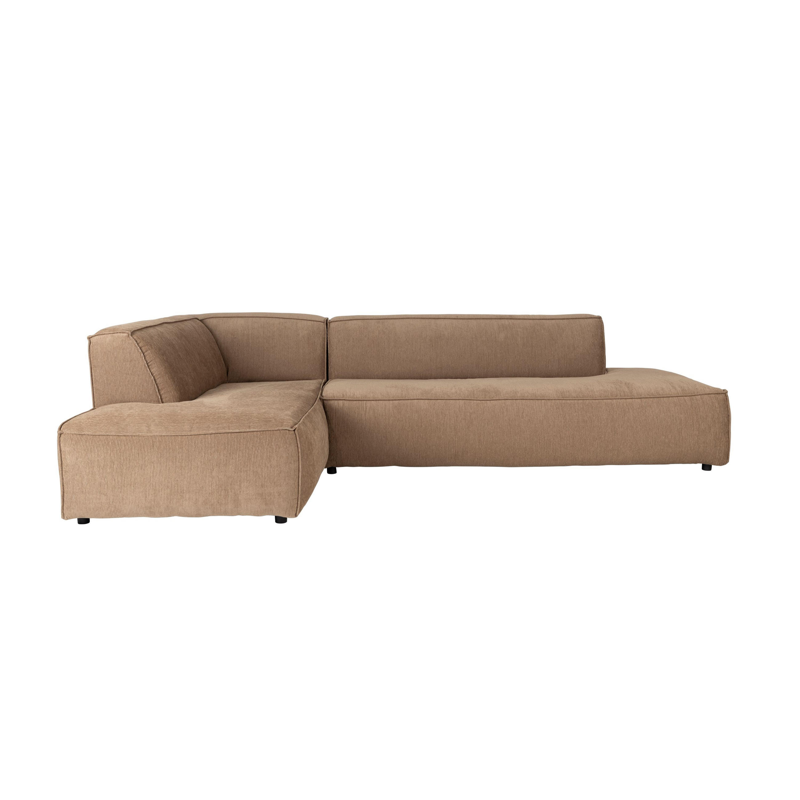 ECKSOFA 3-SITZER Fat Freddy Cordstoff Links Karamell/ Braun - Braun, Textil (308/188cm) - Zuiver