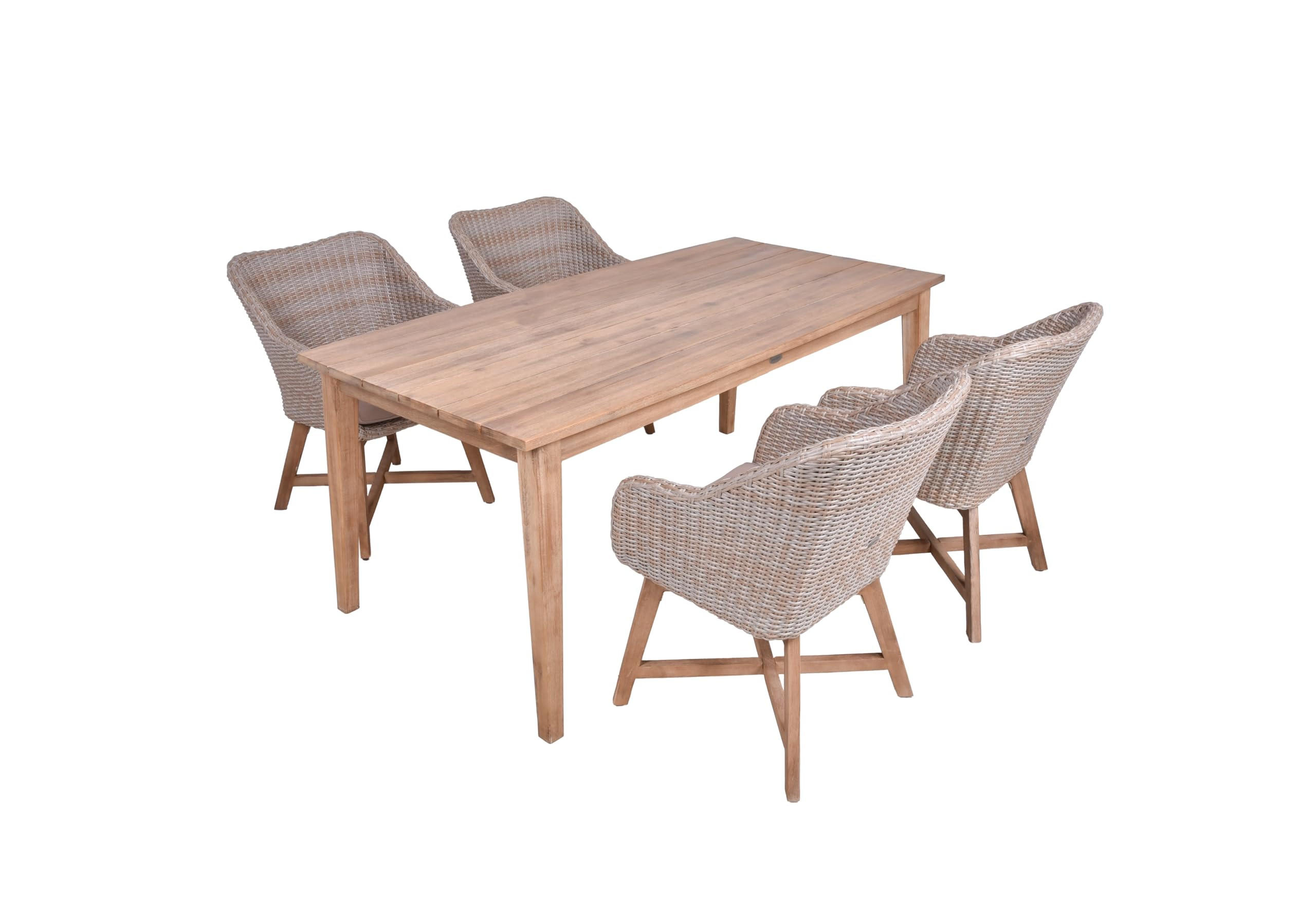 GARTEN-SITZGRUPPE Munich 5-teilig Gartenmöbel-Set - Braun, Holz - DELUKE