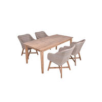 GARTEN-SITZGRUPPE Munich 5-teilig Gartenmöbel-Set - Braun, Holz - DELUKE