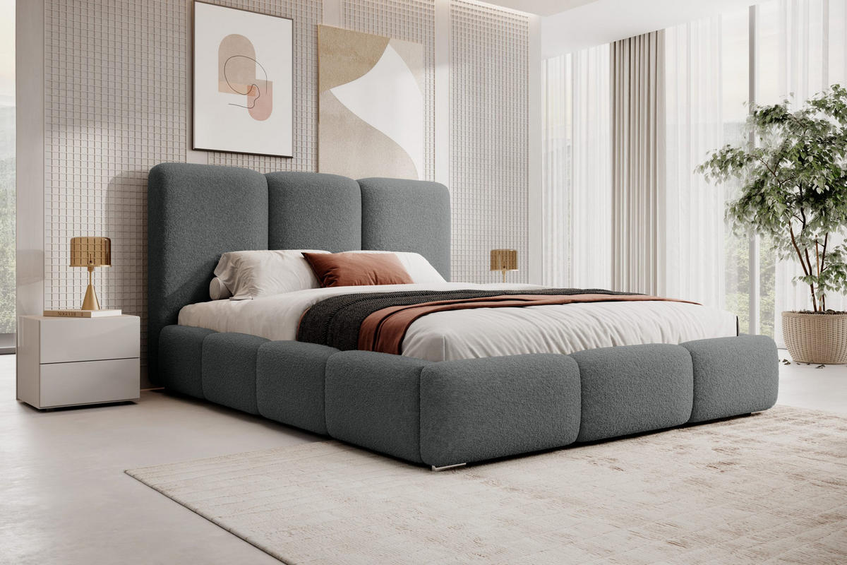 POLSTERBETT Doppelbett Kestle 160x200 cm Dunkelgrau - Dunkelgrau, Textil (160/200cm) - Fedve
