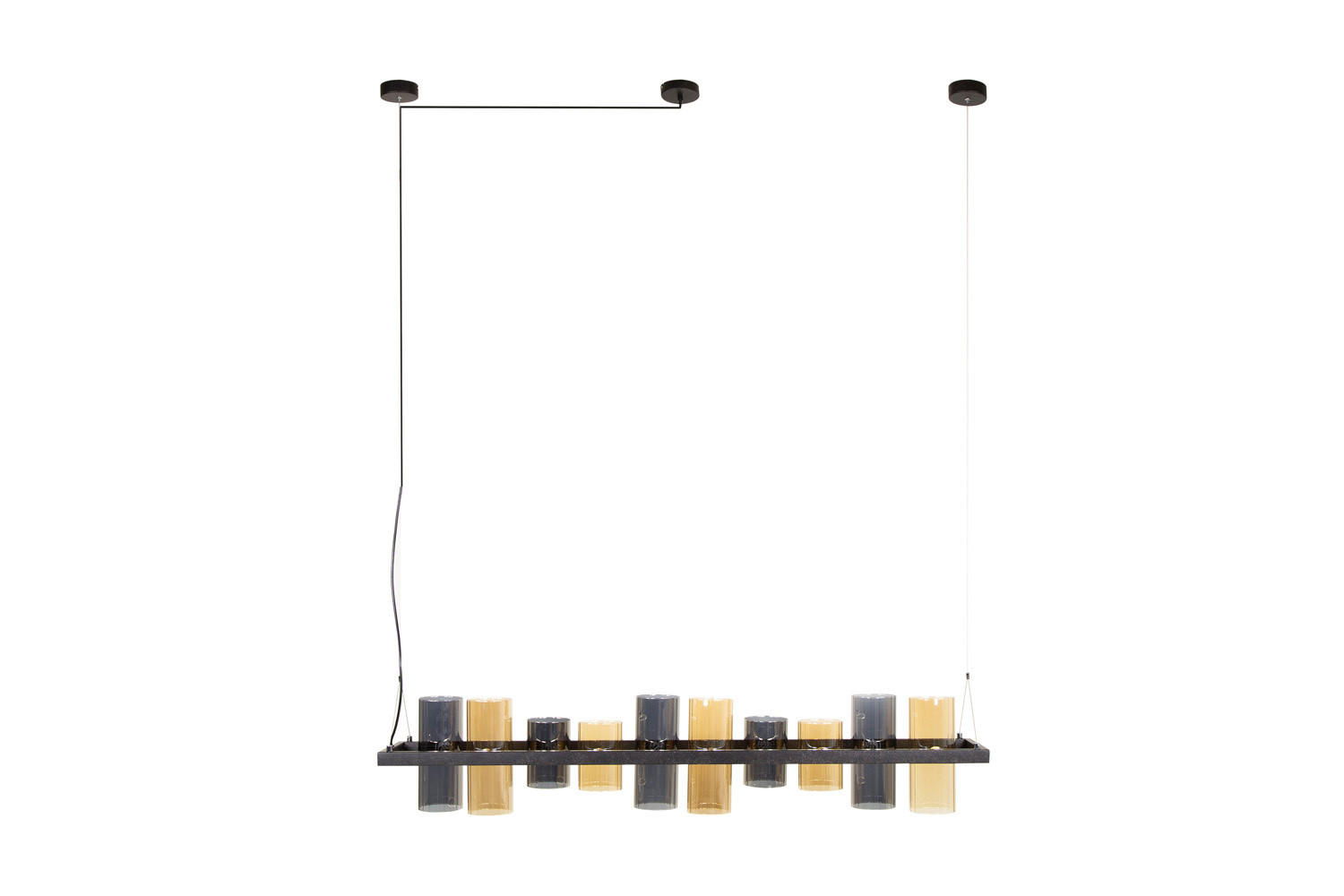 HÄNGELAMPE MALLAWI Schwarz Glas - Schwarz, Glas (20/130/150cm) - KAWOLA