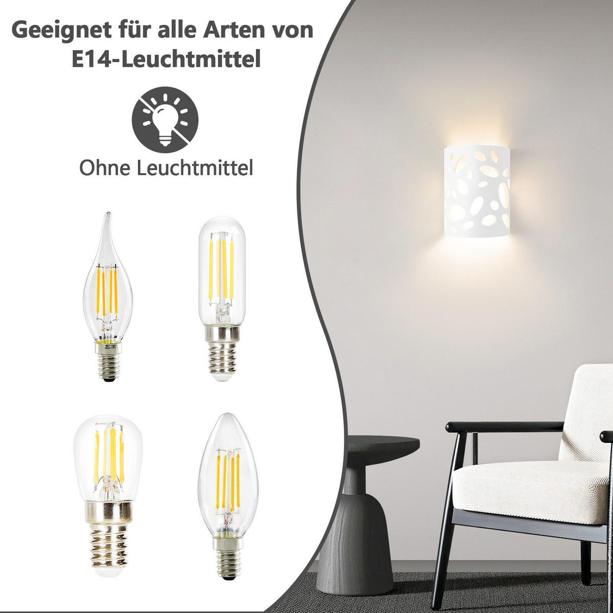 NÁSTĚNNÉ svítidlo Yaney 22,8/17,7/8,5 cm - bílá, plast (17.7/8.5/22.8cm) - Nettlife