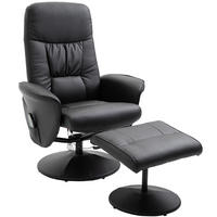 RELAXSESSELSET 76/81/105 cm in Schwarz mit Hocker, Massagefunktion und Liegefunktion - Schwarz, Kunststoff (81/105/76cm) - Flora Grace