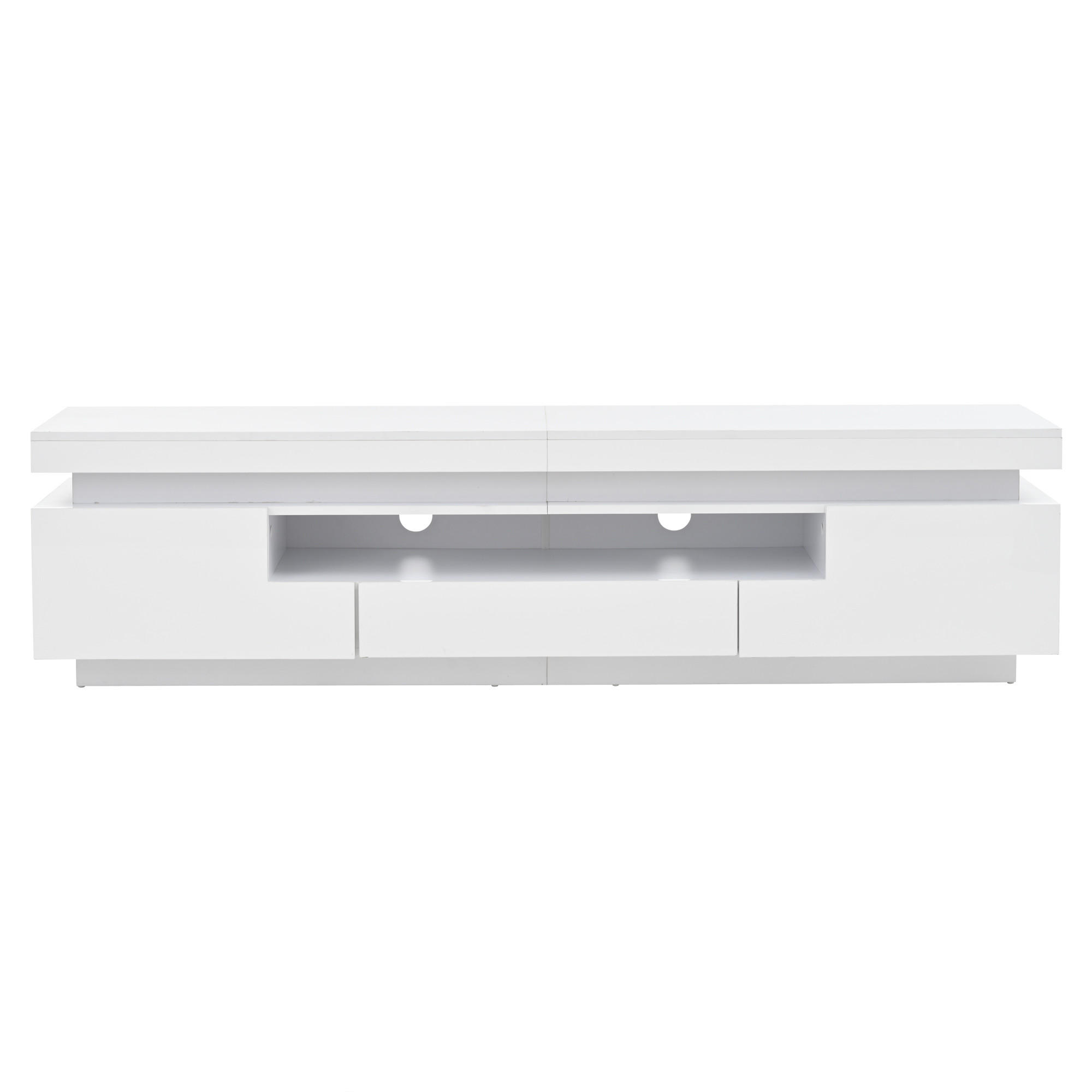 LOWBOARD Lugano Weiß 175/38/45 cm - Weiß, Holzwerkstoff (175/45/38cm) - PANGIVO