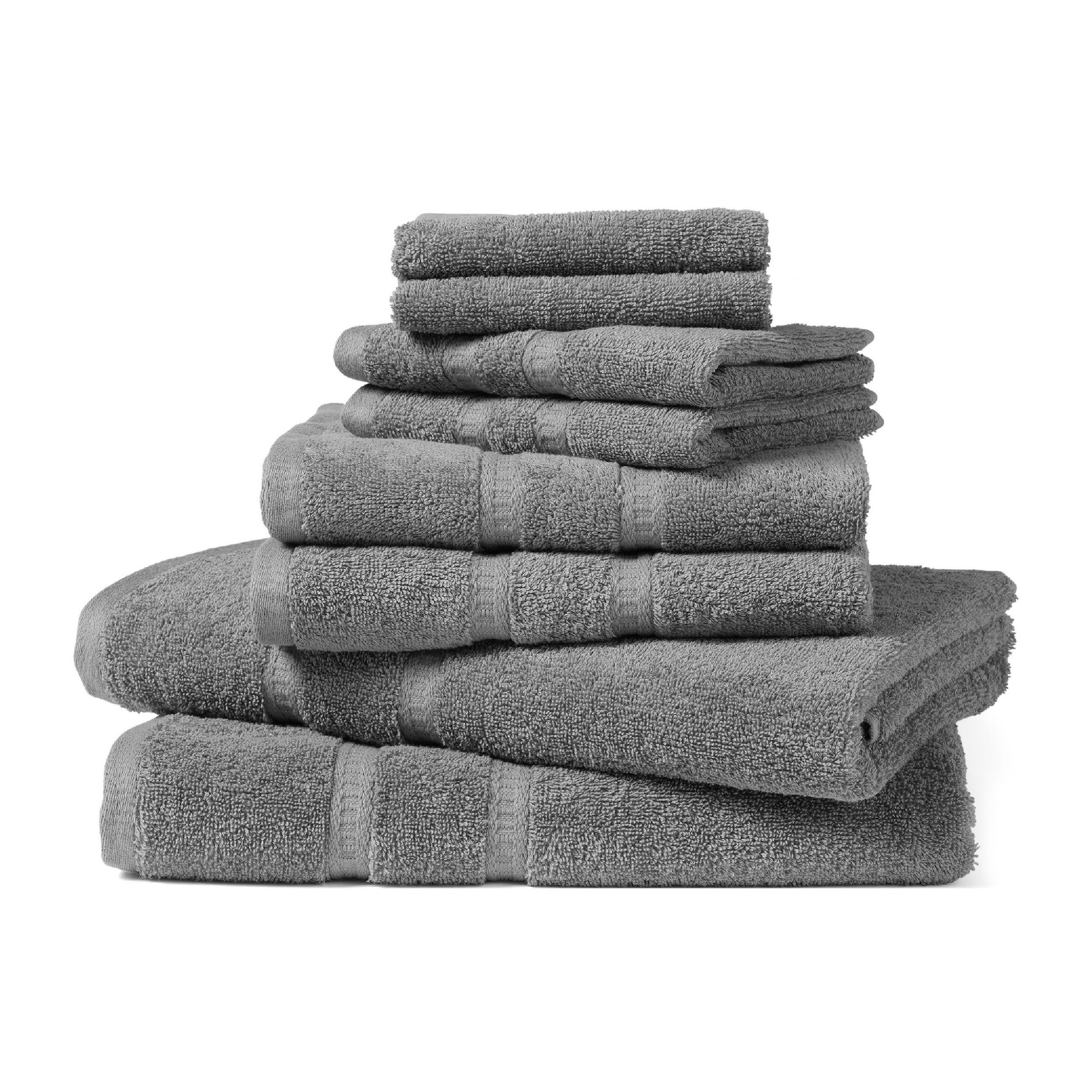 FROTTIERSET Las Palmas - 8-teilig - Anthrazit - Anthrazit, Textil (50/100cm) - SCHIESSER
