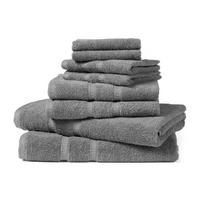 FROTTIERSET Las Palmas - 8-teilig - Anthrazit - Anthrazit, Textil (50/100cm) - SCHIESSER