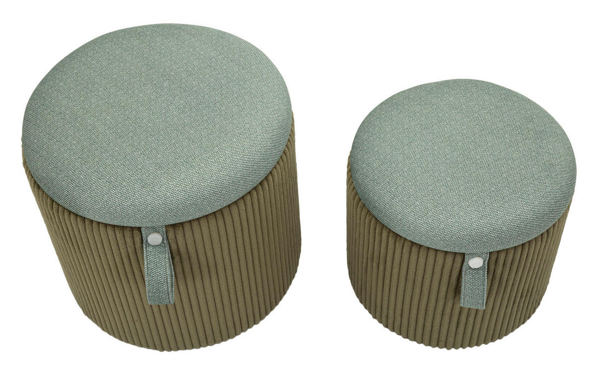 POUF mit Stauraum Bolzano - Grün, Textil (38/39/38cm) - Mauro Ferretti