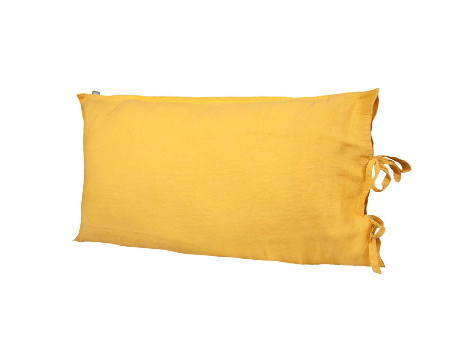 KISSENBEZUG reines Leinen zitronen-gelb 40/60 cm - Gelb, Naturmaterialien (40/60cm) - beties Heimtextil