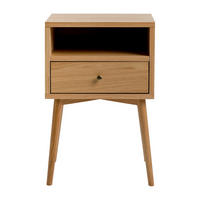 NACHTTISCH Tilo Natur 40 cm x 60 cm - Braun, Holz (40/60/30cm) - Kenay Home