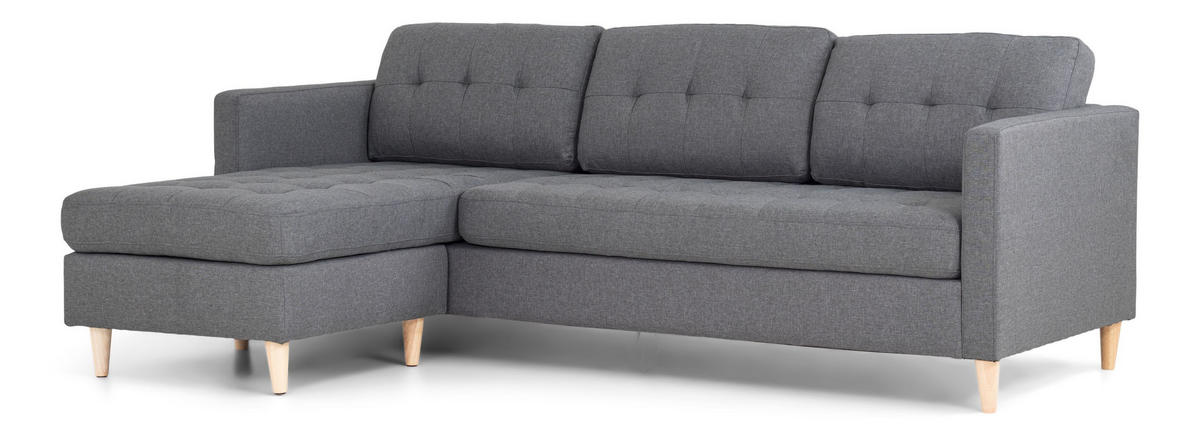 ECKSOFA Stoff hellgrau - Hellgrau, Textil (219/151cm) - ebuy24