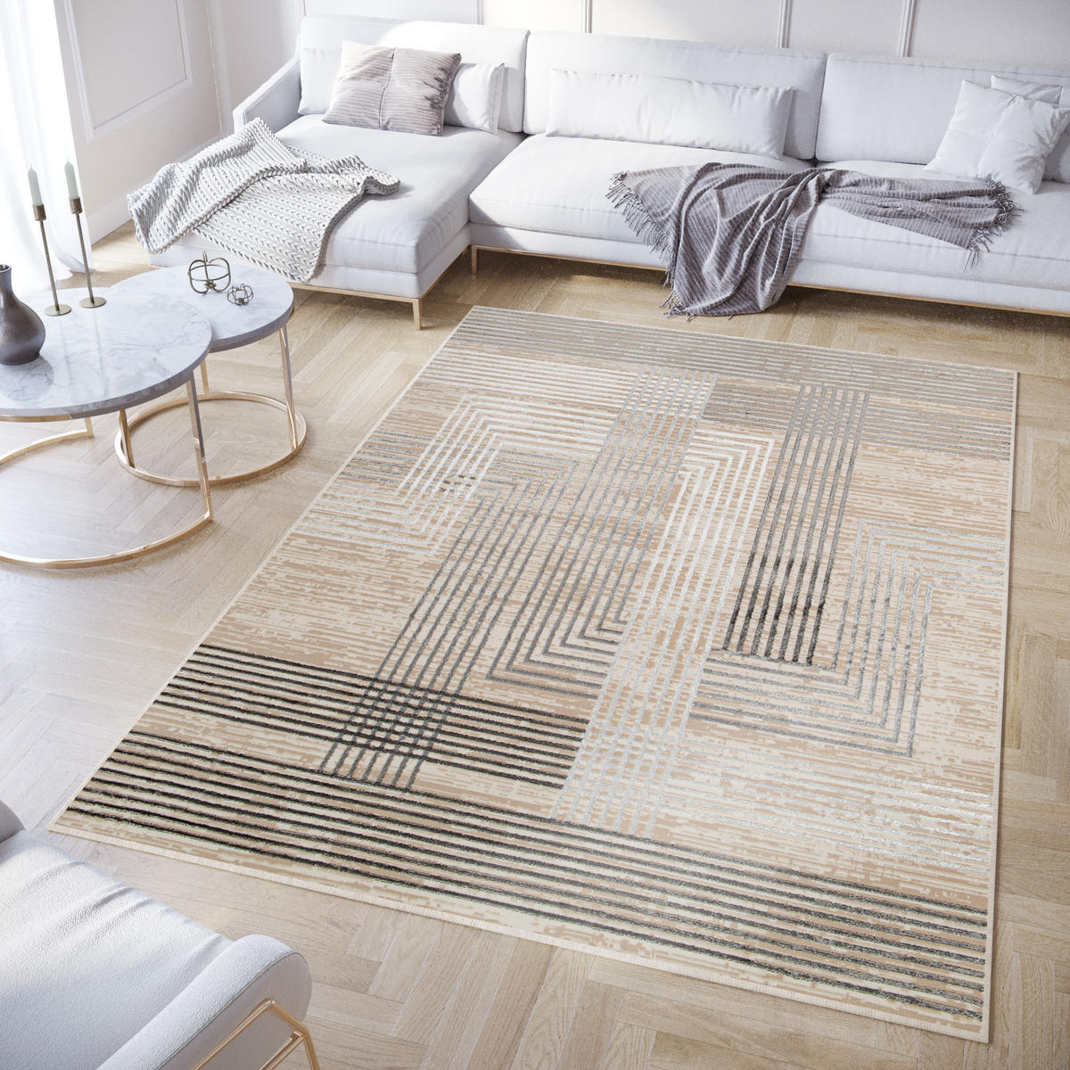 TEPPICH CRYSTAL Grau 180/250 cm - Grau, Textil (180/250cm) - Tapiso