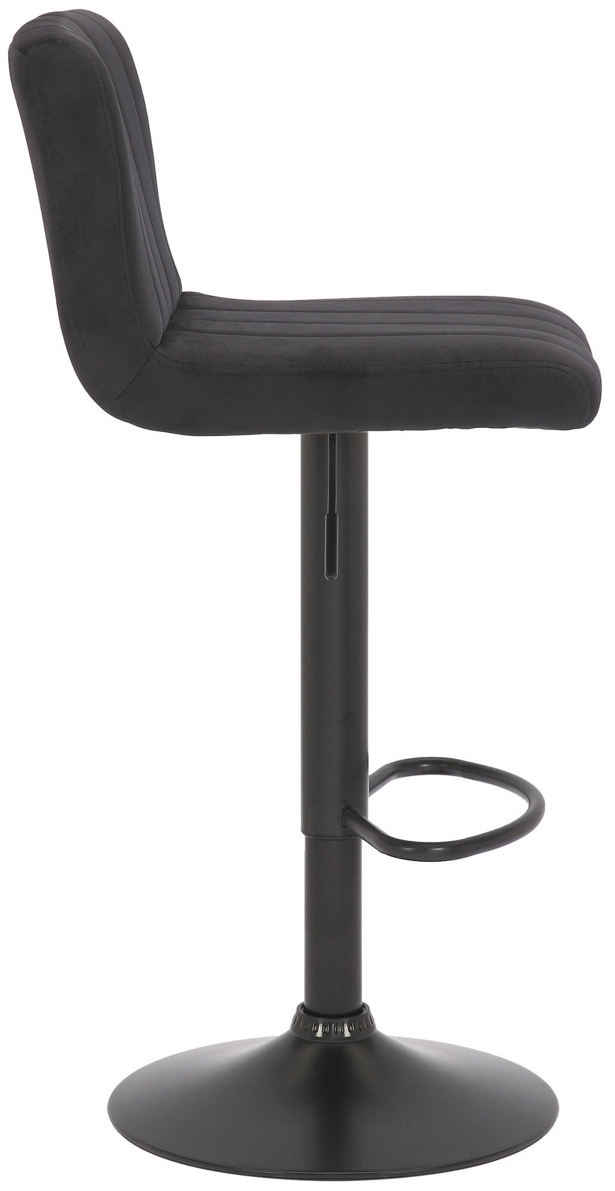 BARHOCKER Samt schwarz - Schwarz, Textil/Metall (41/87/49cm) - CLP