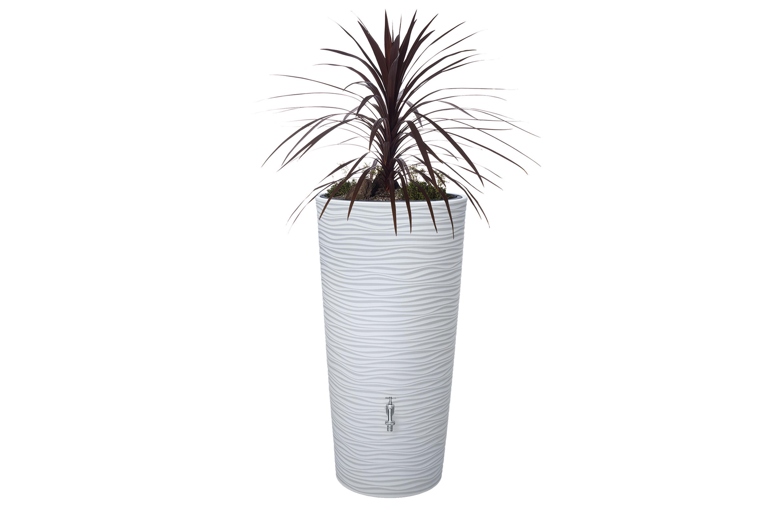 2IN1 Regentonne 210 L, arctic inkl. Pflanzschale - Weiß, Kunststoff (58/110/58cm) - GARANTIA