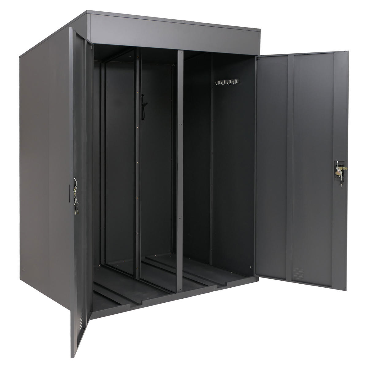 FAHRRADGARAGE H66B rechteckig Anthrazit - Anthrazit, Metall (158/213/125cm) - MCW