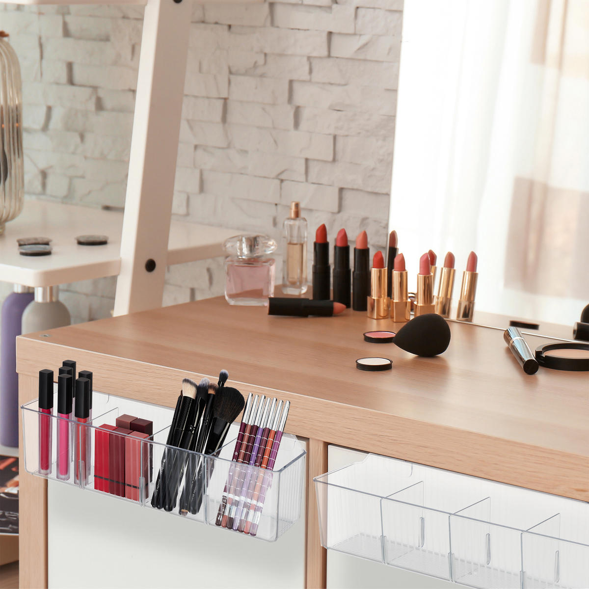 2XSCHRANKTÜR-ORGANIZER - Transparent, Kunststoff (12.5/38/10cm) - Relaxdays