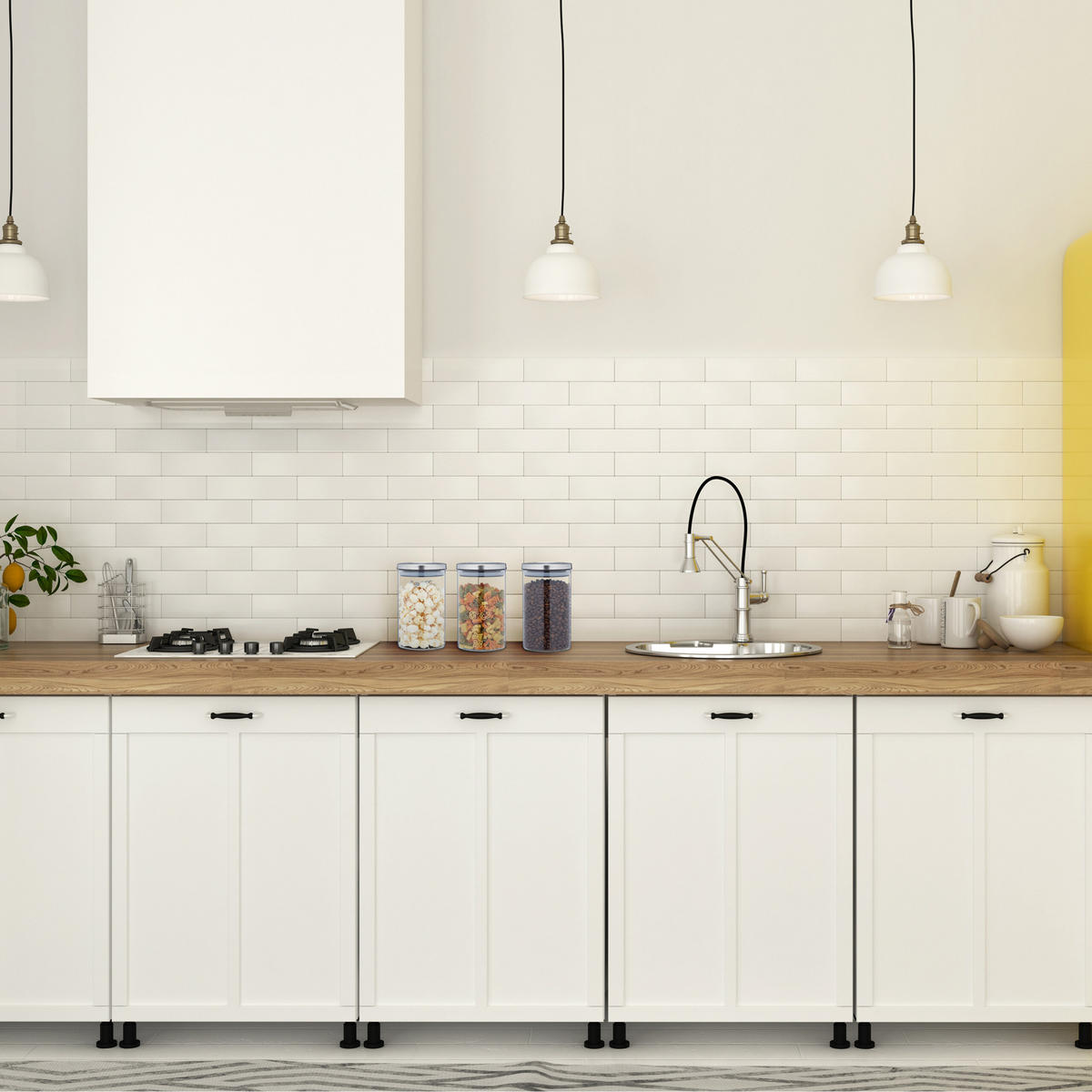 3XVORRATSGLAS - Transparent, Glas/Kunststoff (9.5/16/9.5cm) - Relaxdays