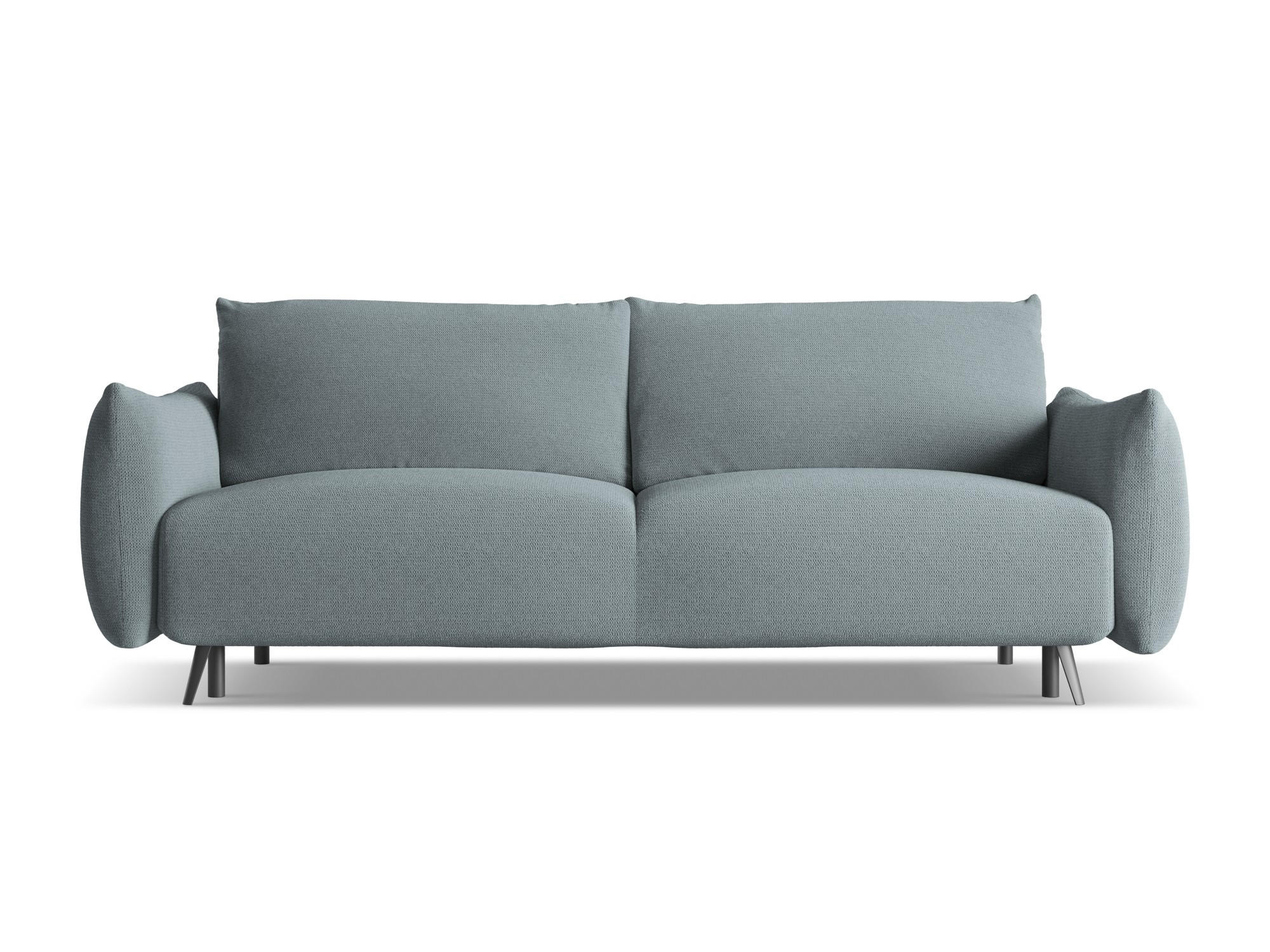 3-SITZER SOFA mit Schlaffunktion Chenille Stoff Blau - Blau/Blaugrau, Textil/Metall (230/86/105cm) - Makamii