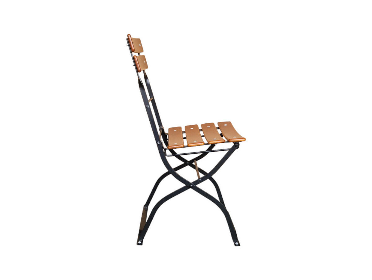 BIERGARTENSTUHL BERGWIESE 1-Sitzer 89x40x35cm Eschenholz Schwarz/Braun - Braun, Holz (40/89/35cm) - CHEFGASTRO