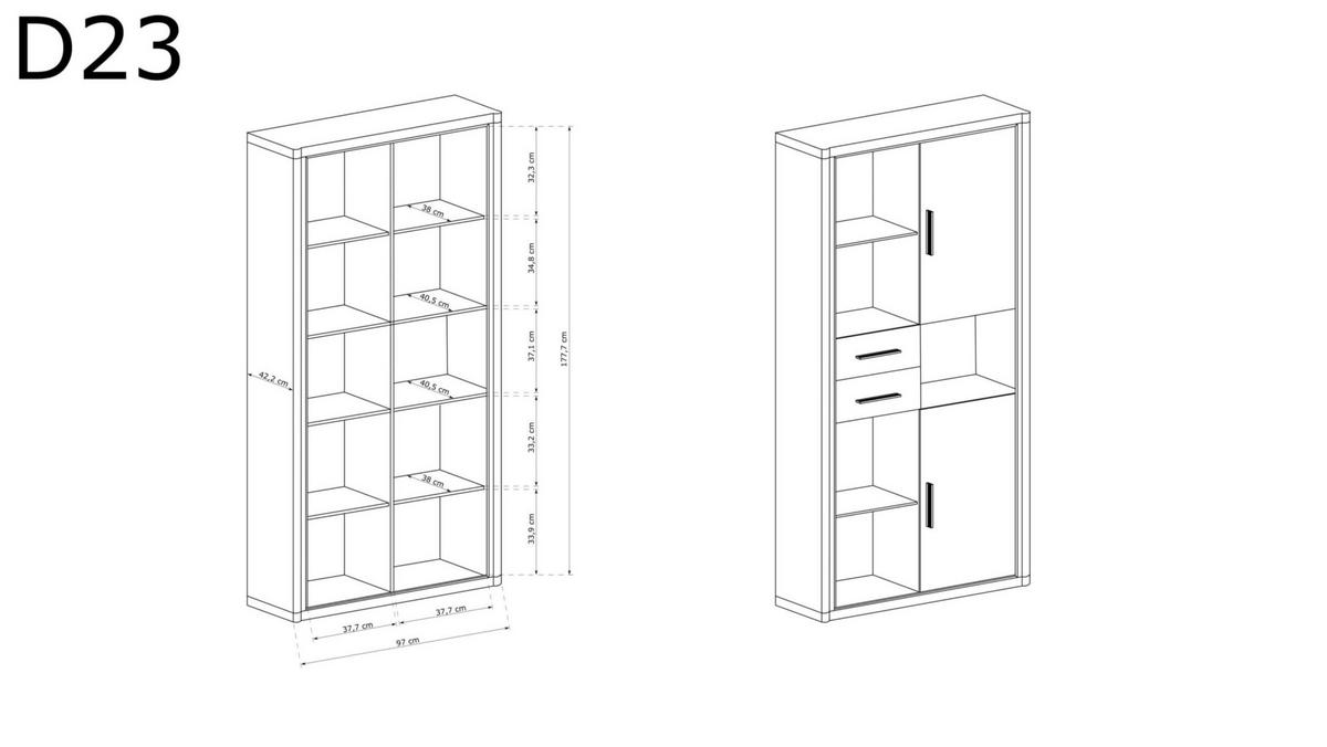 REGAL Dallas D-23 Eiche Sonoma - Sonoma Eiche, Holzwerkstoff (97/192/45cm)
