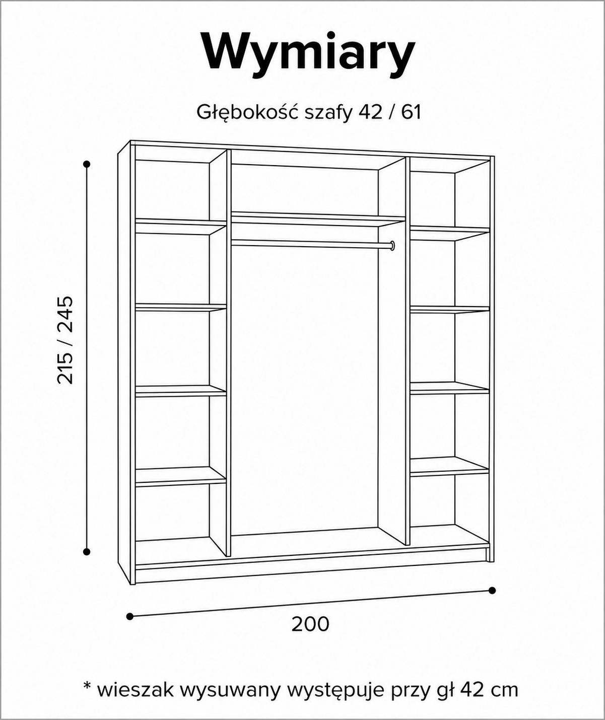 DREHTÜRENSCHRANK Riva 200 cm Craft Gold - Goldfarben, Holzwerkstoff (200/215/61cm)