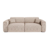 SCHLAFSOFA GERADE Geprägter Samt Beige 240cm - Beige, Textil (240/73/97cm) - Sia Home