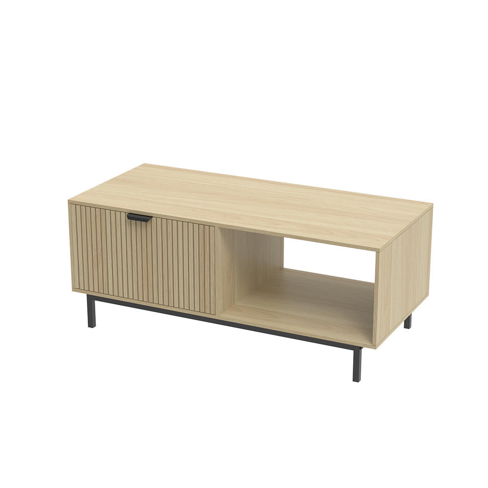 COUCHTISCH Lennox Eiche 110 x 50 cm - Eichefarben/Schwarz, Holzwerkstoff (50/110/45cm) - Vicco