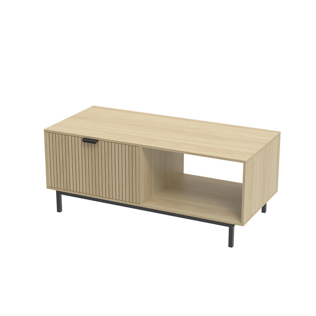 COUCHTISCH Lennox Eiche 110 x 50 cm - Eichefarben/Schwarz, Holzwerkstoff (50/110/45cm) - Vicco