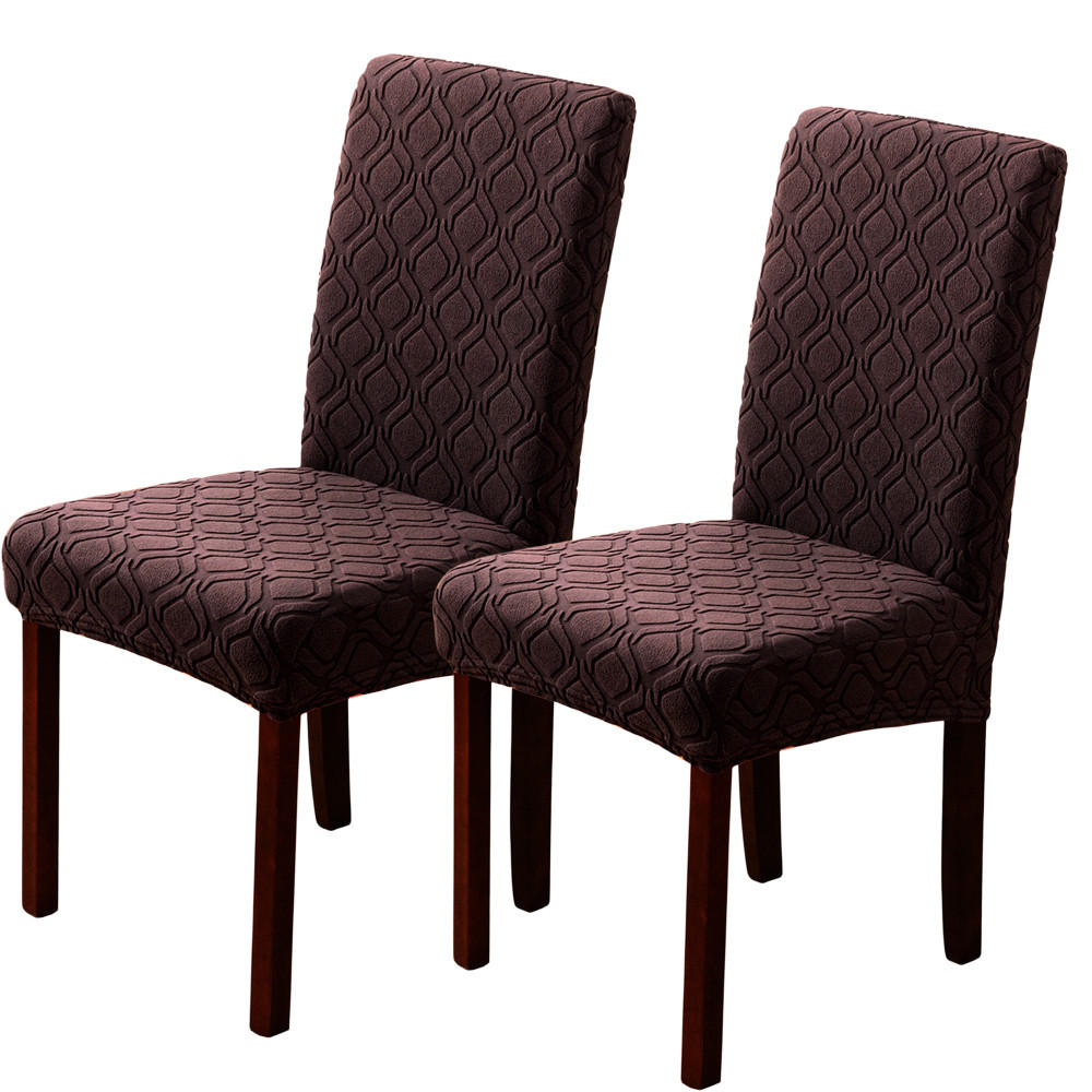 STUHLHUSSE Stretch Stuhlbezug 2 Stück - Dunkelbraun, Textil (18/25cm) - OBOSOE