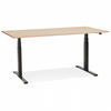 SCHREIBTISCH Beige 140x70x127 cm - Beige/Schwarz, Holz/Metall (140/70/127cm) - AlterEgo