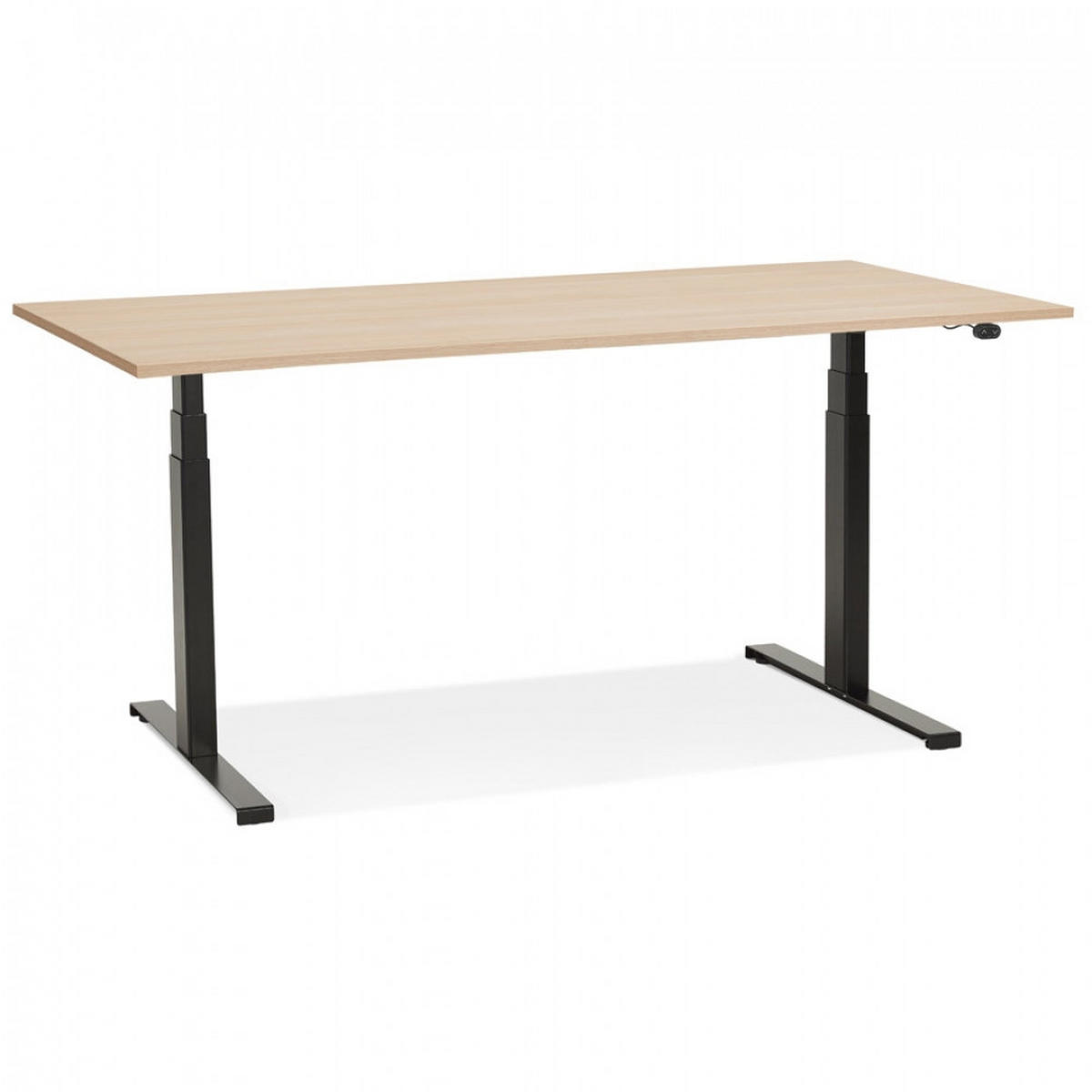 SCHREIBTISCH Beige 140x70x127 cm - Beige/Schwarz, Holz/Metall (140/70/127cm) - AlterEgo