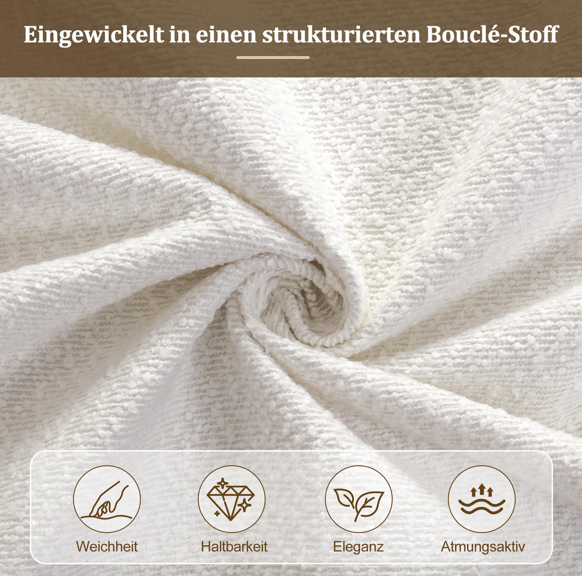 POLSTERBETT 180/200 cm mit Lattenrost, hydraulischem Stauraum und Bouclé-Bezug, Beige - Beige, Textil (180/200cm) - Redom